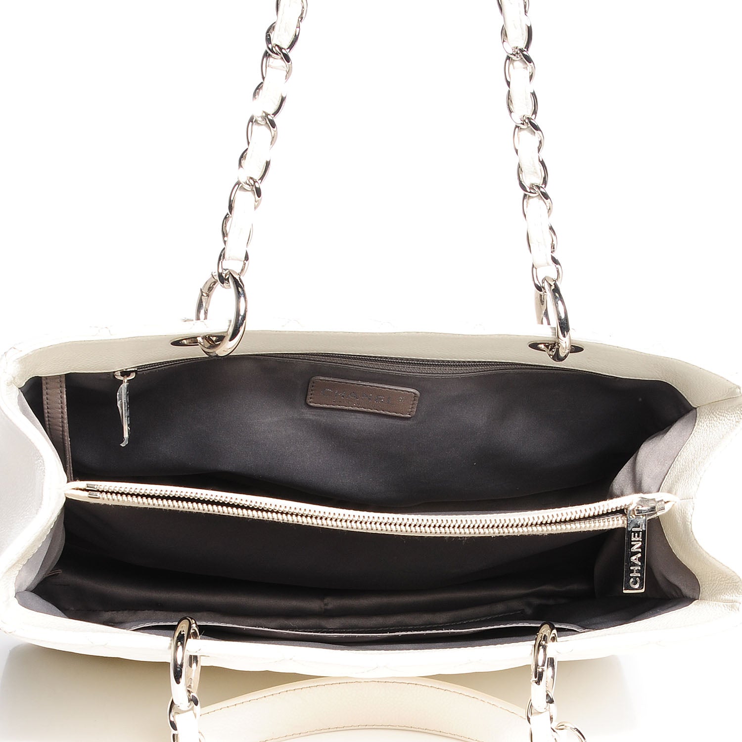 Chanel Caviar Quilted Grand Shopping Tote GST White 7 of 7
