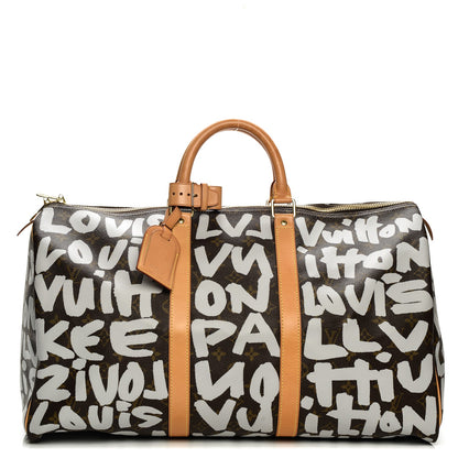 Louis Vuitton Graffiti Keepall 50 Silver 1 of 7