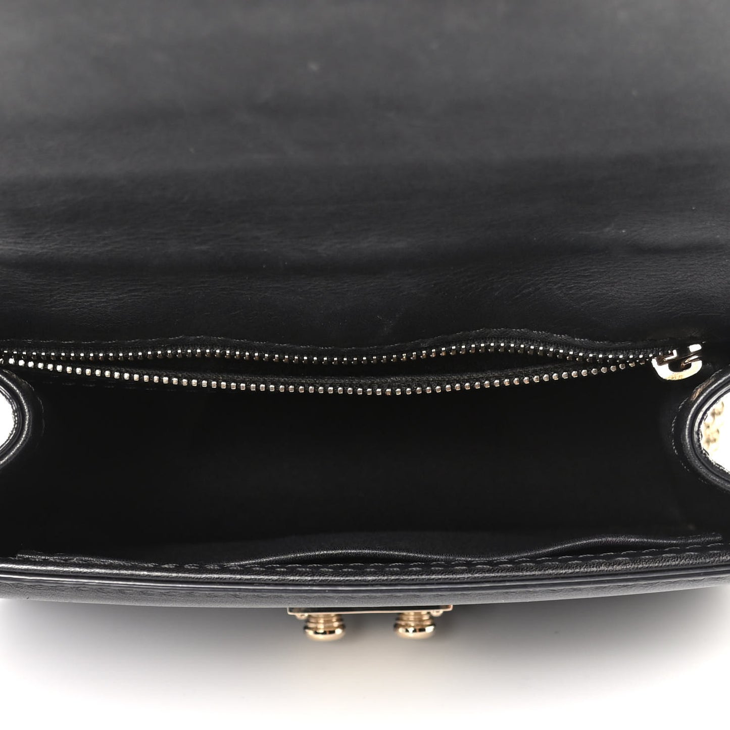 Vitello Small Glam Lock Rockstud Flap Black