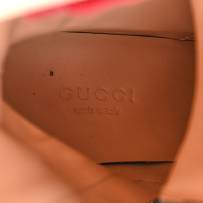 Gucci Magnum Calfskin Cirano Lux Web Lace Up Tall Combat Boots 37.5 Black Verde Hibiscus Red 7 of 7