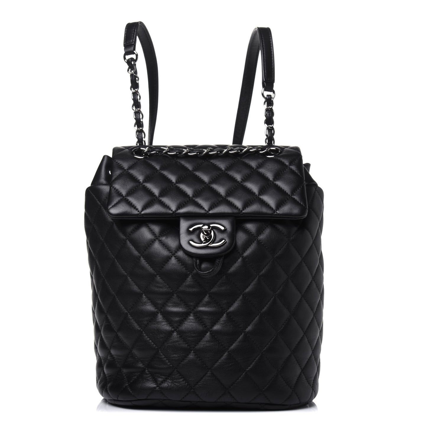 Calfskin Quilted Small Urban Spirit Backpack Black