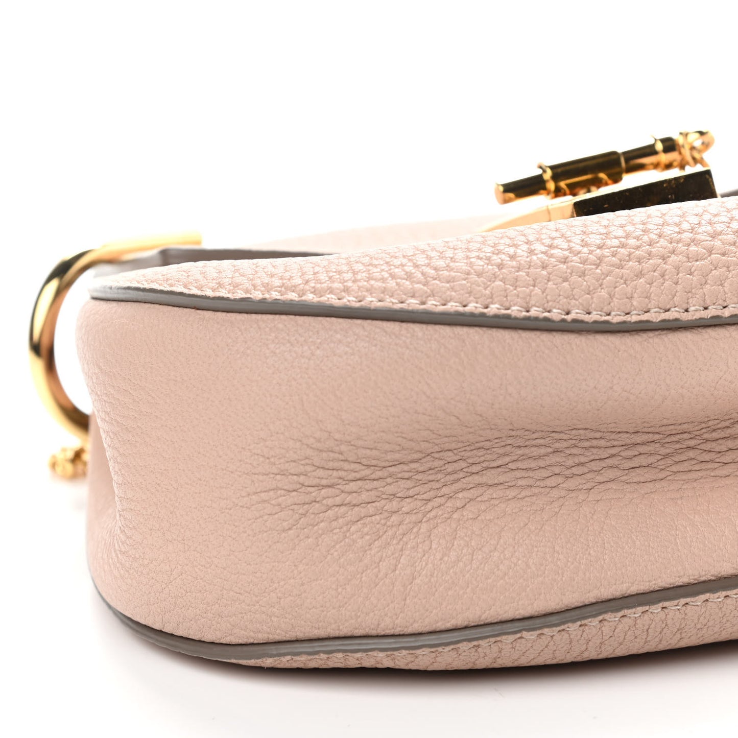 Grained Lambskin Mini Drew Shoulder Bag Cement Pink