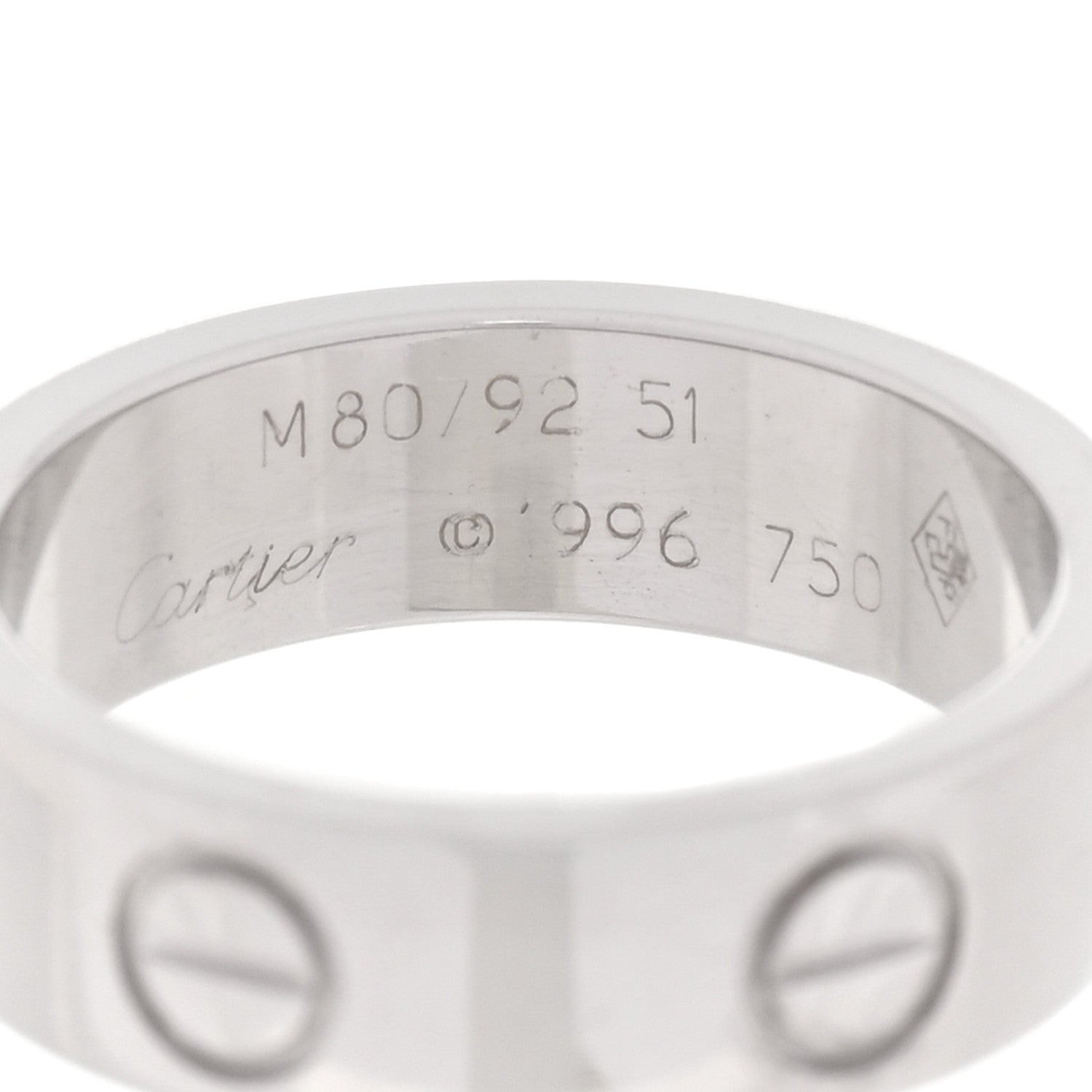 Cartier 18K White Gold 5.5mm LOVE Ring 51 5.75 4 of 4