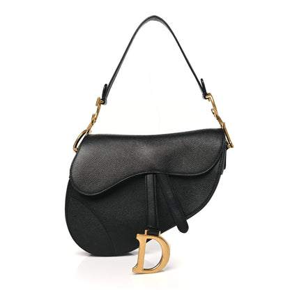 Christian Dior Grained Calfskin Saddle Bag Black 1 of 12