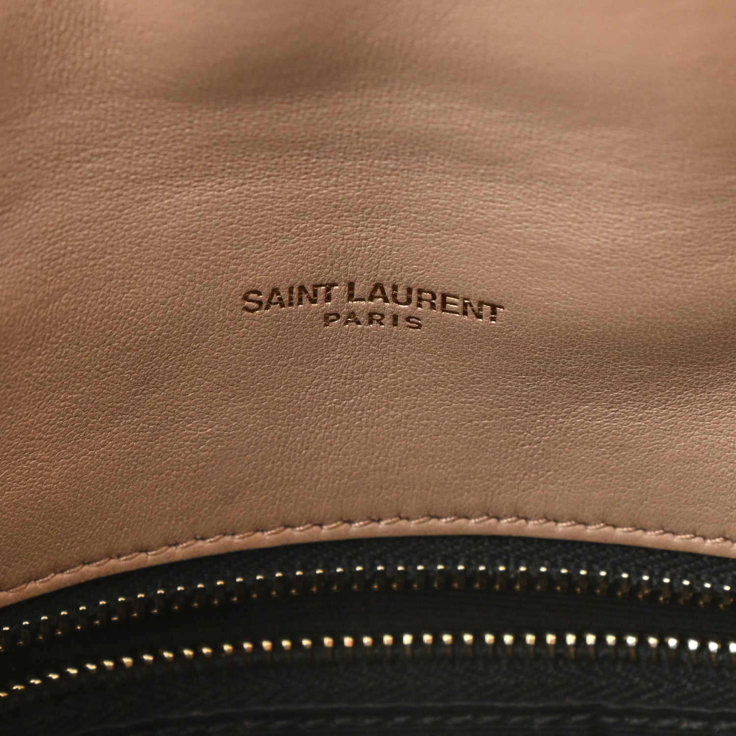 Saint Laurent Lambskin Quilted Toy Loulou Puffer Monogram Chain Satchel Dark Beige 6 of 12