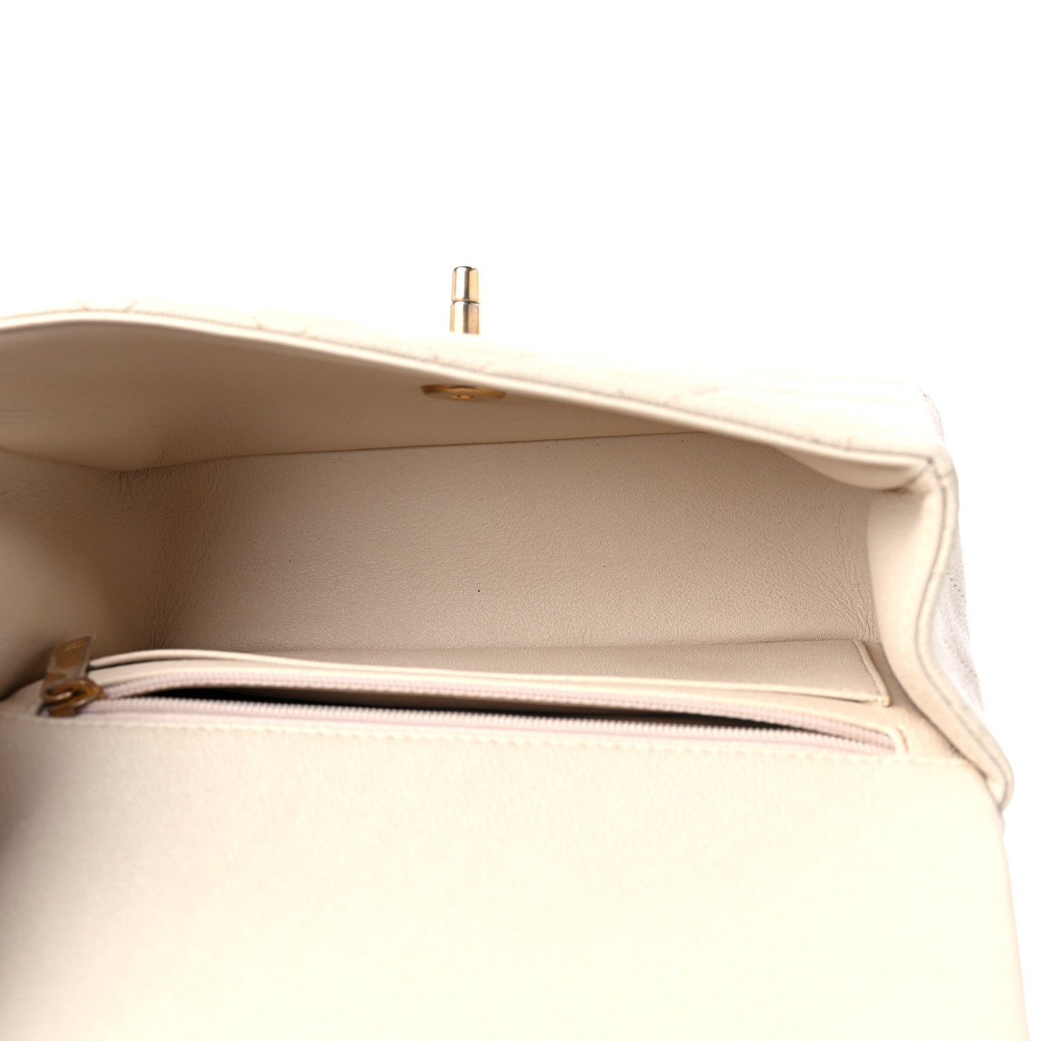 Chanel Caviar Quilted Mini Top Handle Rectangular Flap Beige 5 of 9