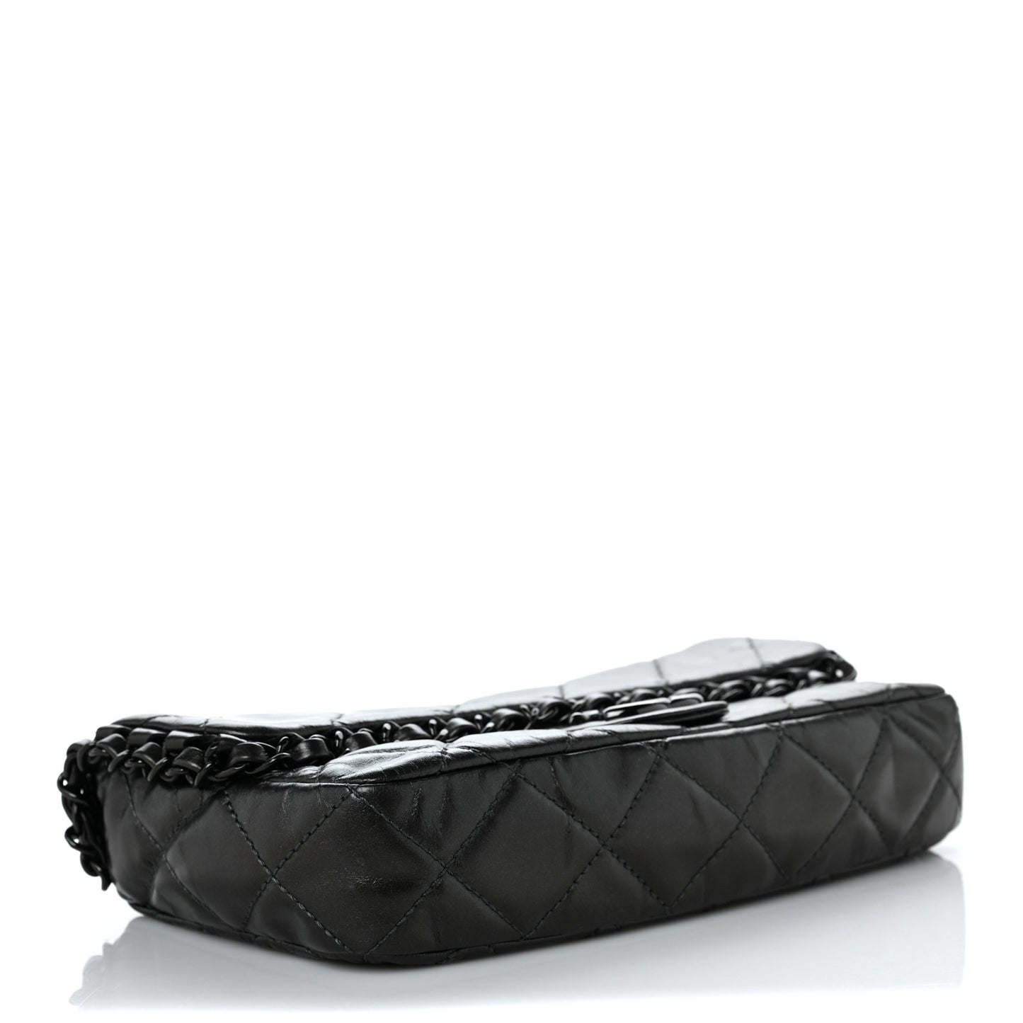 Calfskin Quilted Small Chain Me Flap So Black