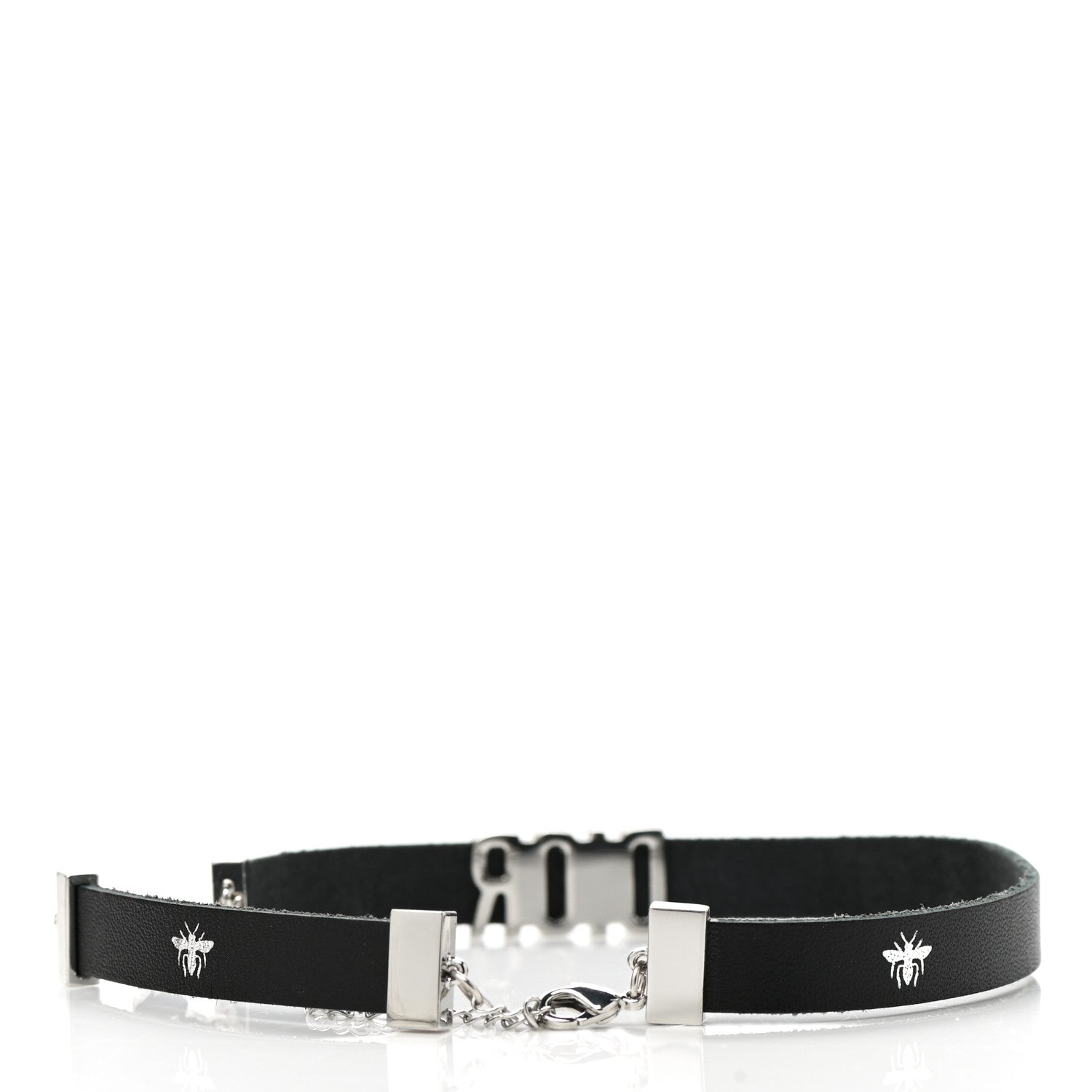 Christian Dior Calfskin Dior Bee Double Necklace Black 3 of 4