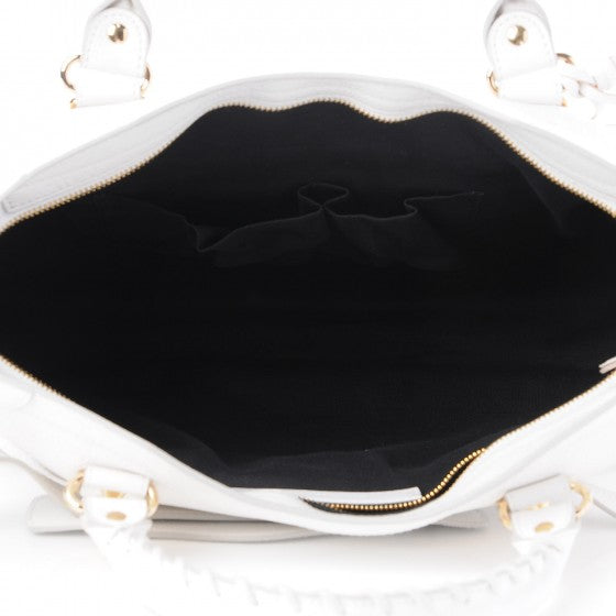 Chevre Gold Metallic Edge Hardware City White