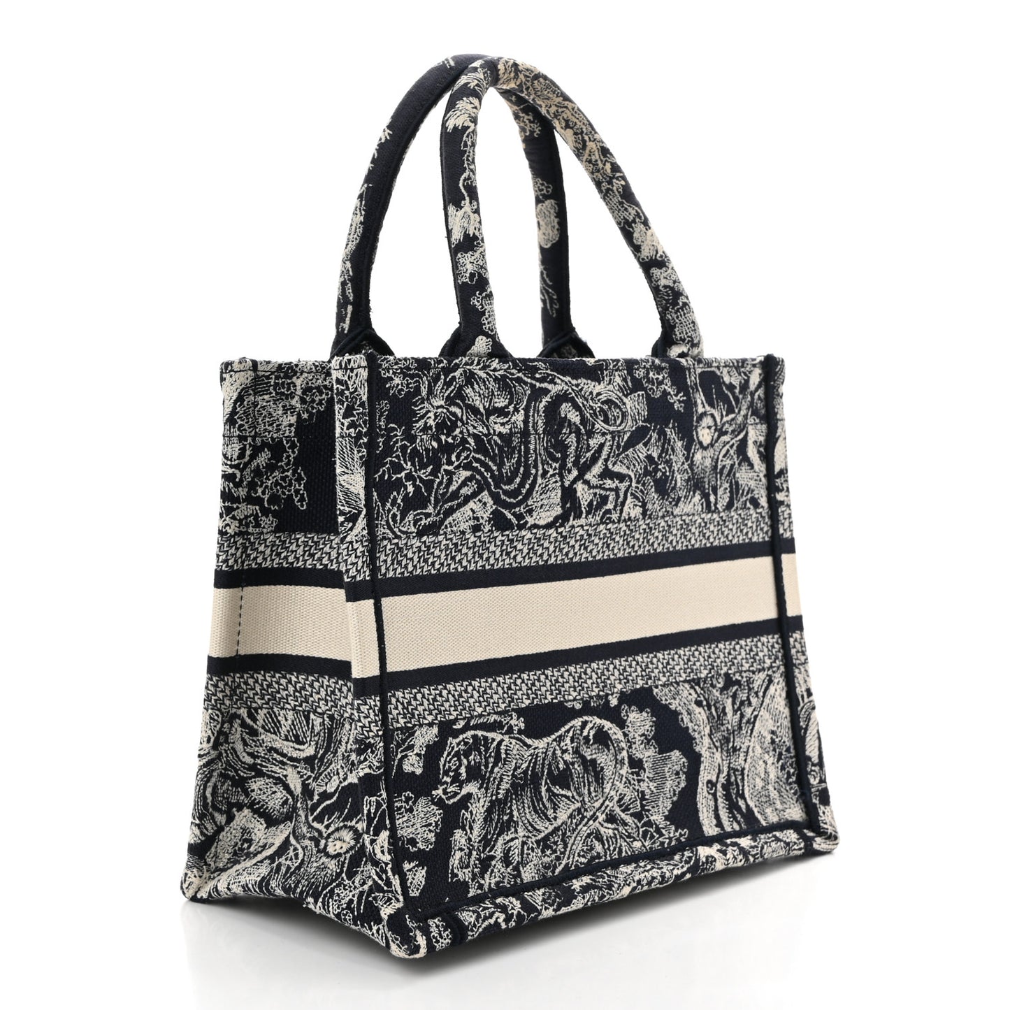 Canvas Embroidered Small Dioriviera Toile De Jouy Book Tote Blue