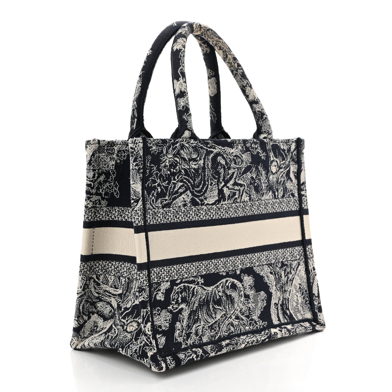 Christian Dior Canvas Embroidered Small Dioriviera Toile De Jouy Book Tote Blue 3 of 10