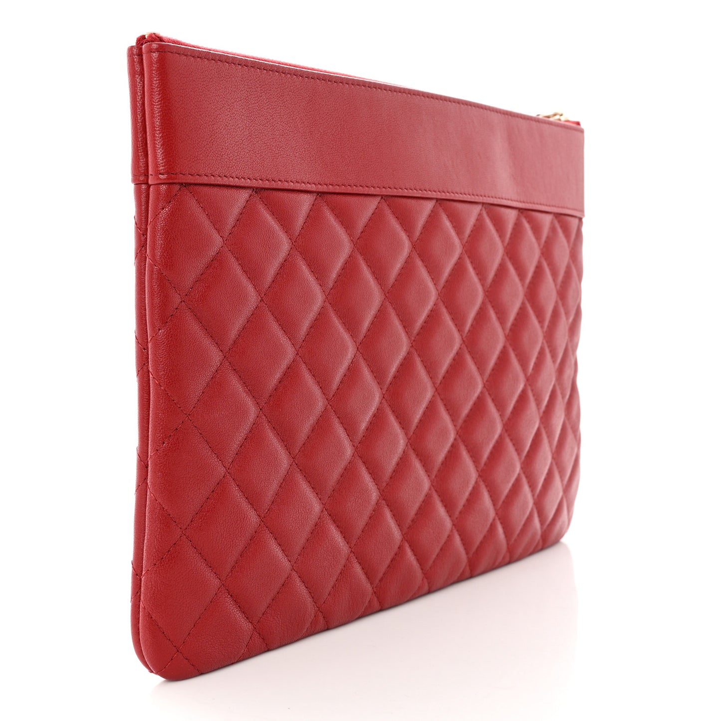 Sheepskin Quilted Medium Vintage Mademoiselle Cosmetic Case Red