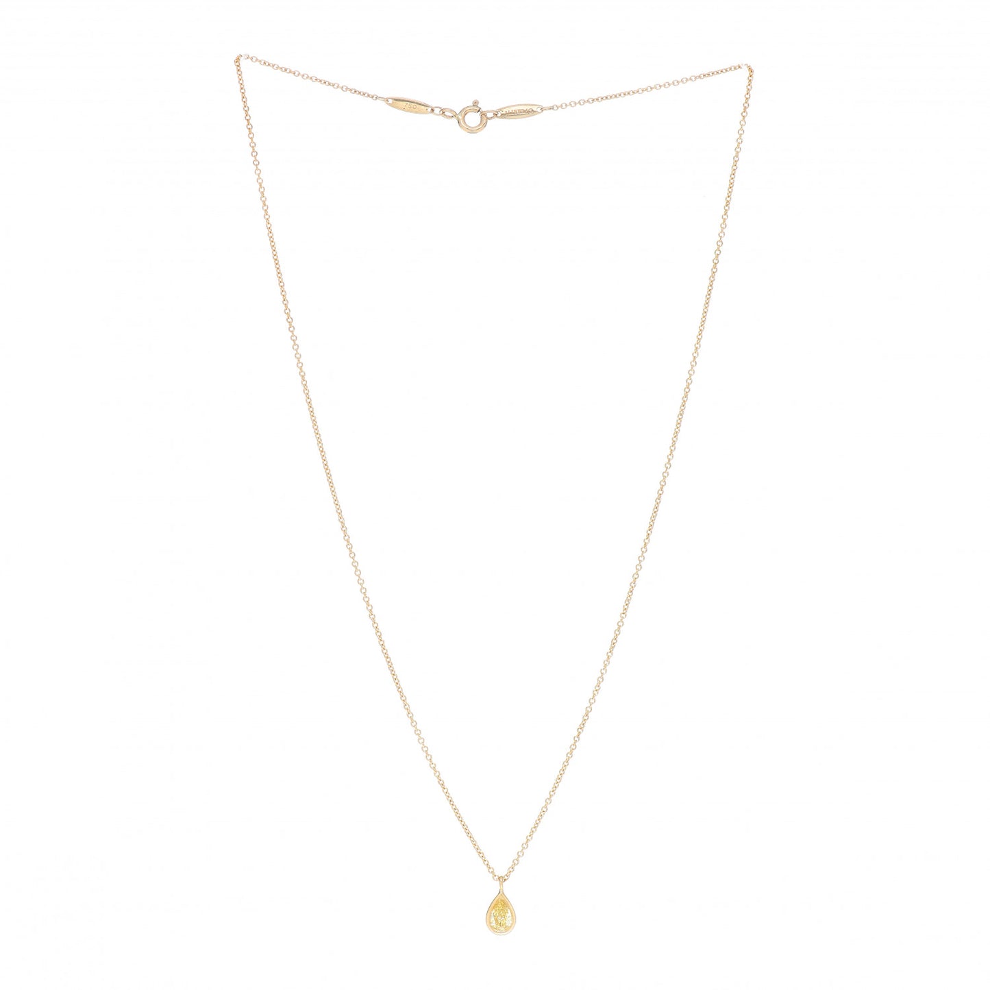 18K Yellow Gold Yellow Diamond Elsa Peretti Diamonds by the Yard Pear Shape Necklace