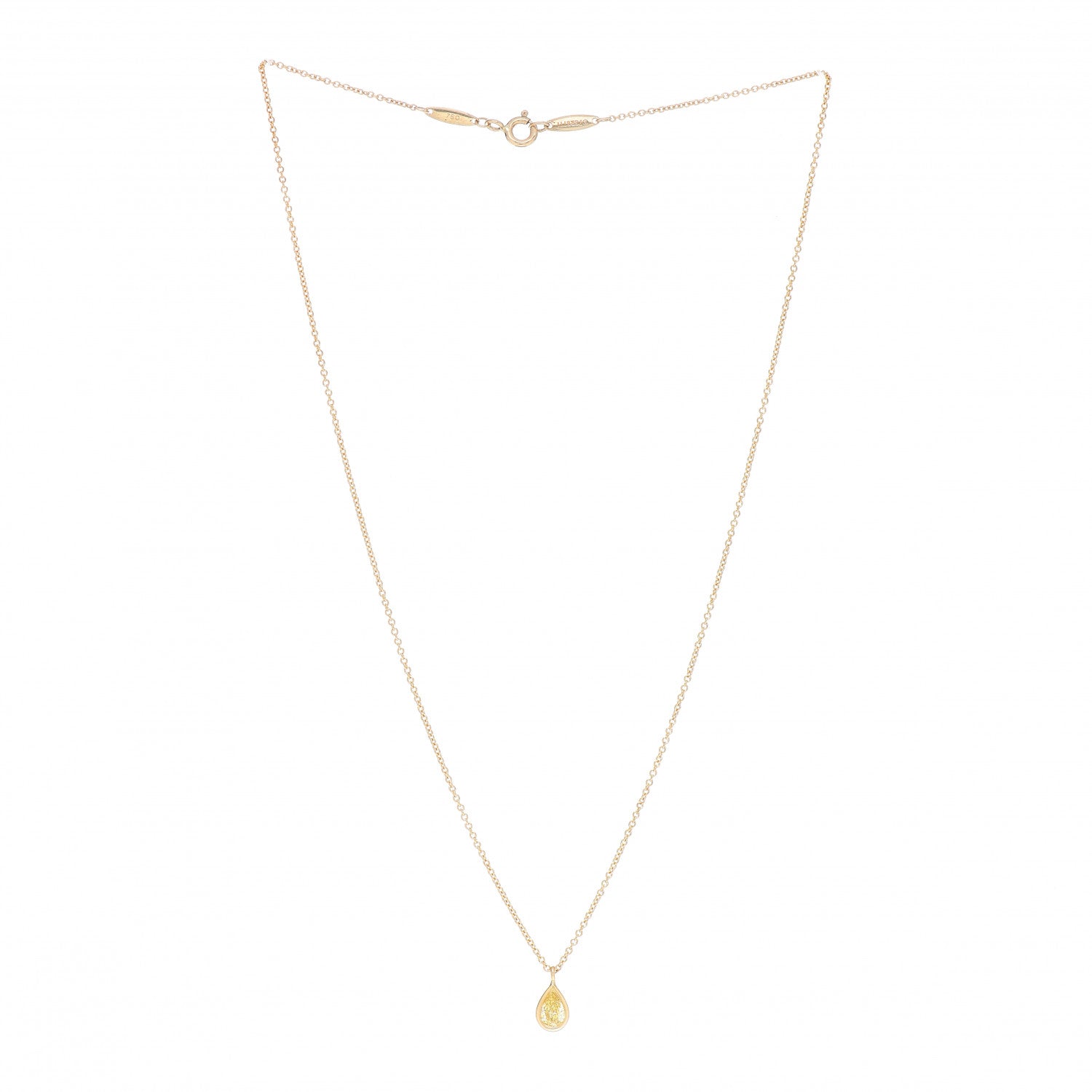 Tiffany 18K Yellow Gold Yellow Diamond Elsa Peretti Diamonds by the Yard Pear Shape Necklace 3 of 4