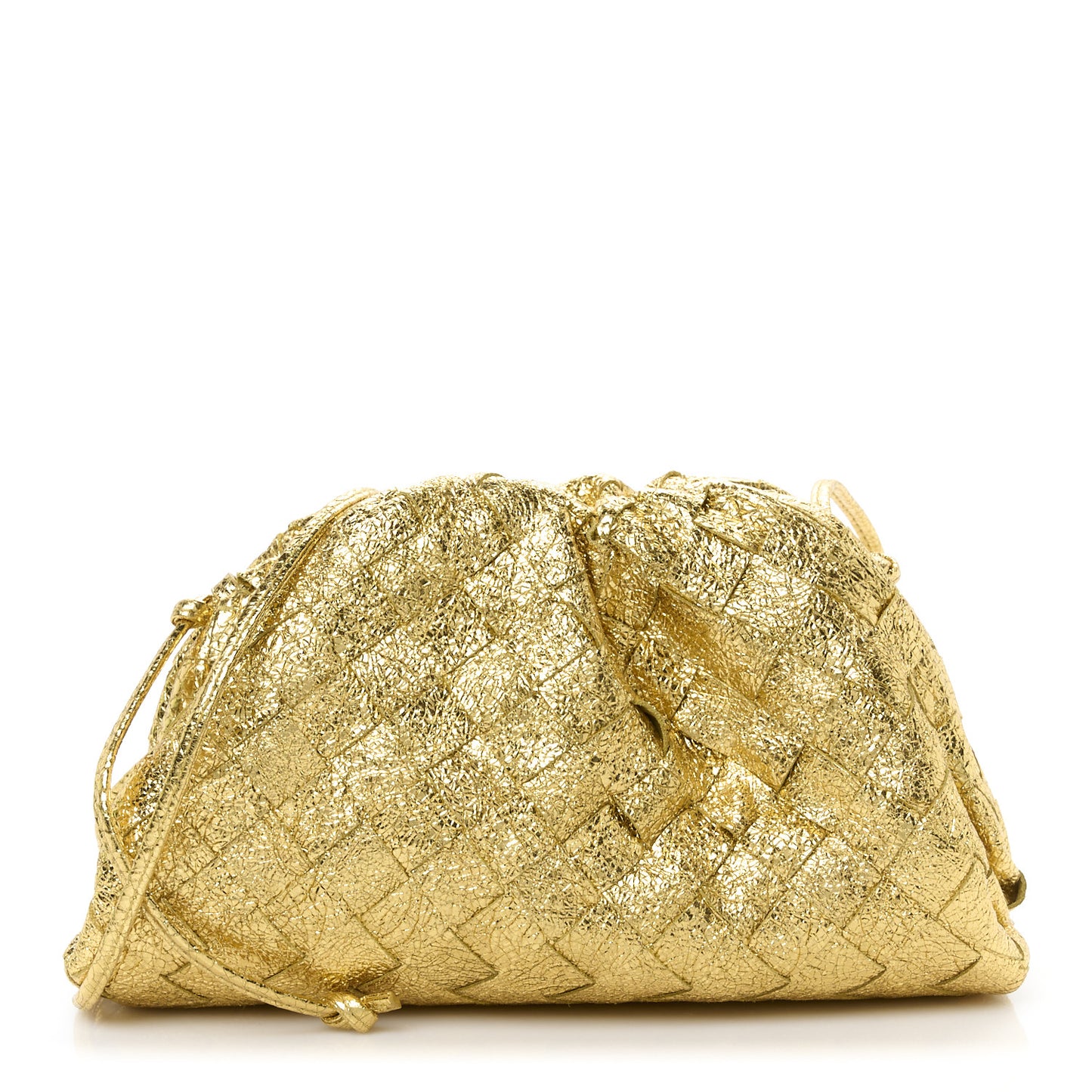 Metallic Nappa Intrecciato The Mini Pouch Oro