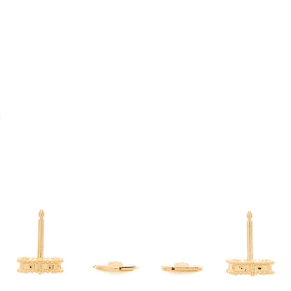 Van Cleef & Arpels 18K Yellow Gold Black Onyx Sweet Alhambra Earrings 3 of 4