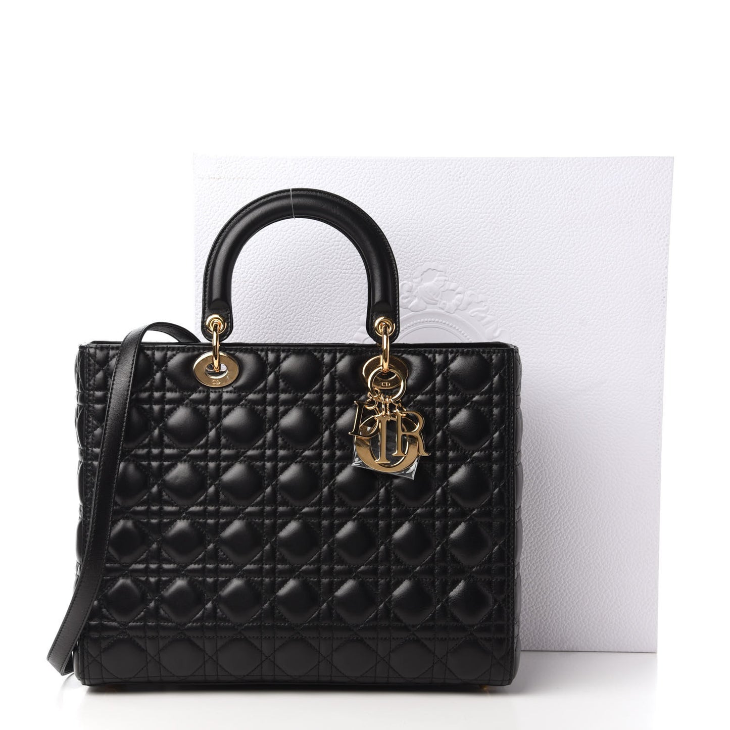 Lambskin Cannage Large Lady Dior Black