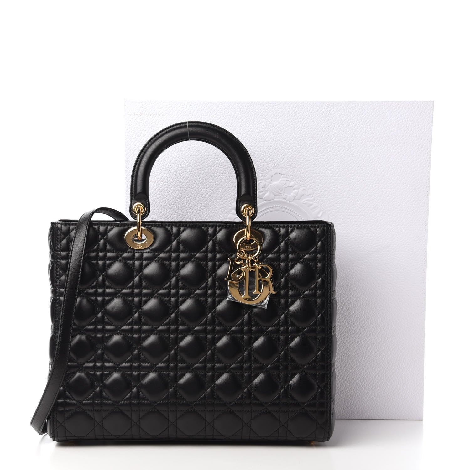 Christian Dior Lambskin Cannage Large Lady Dior Black 11 of 11