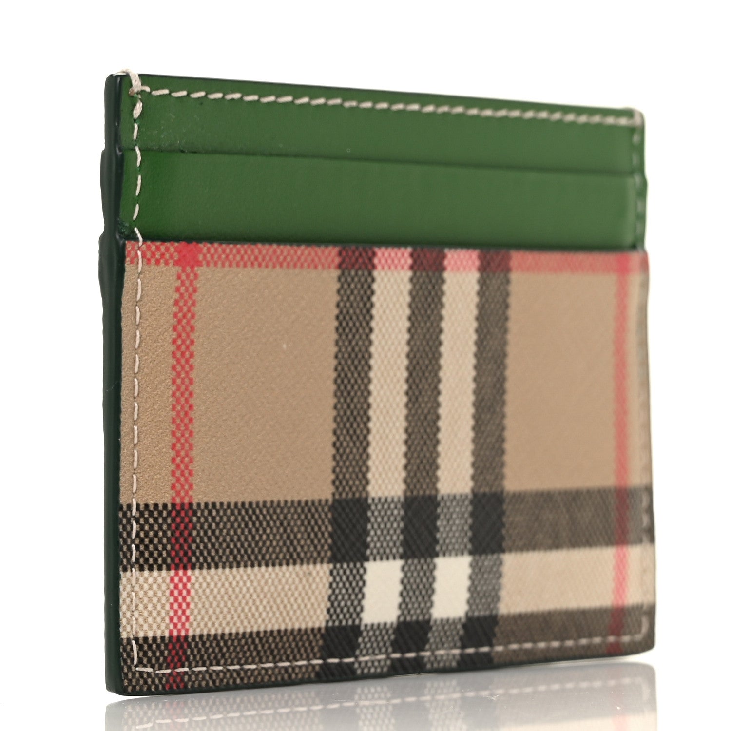 Burberry Vintage Check Calfskin Card Case Ivy Green 3 of 8