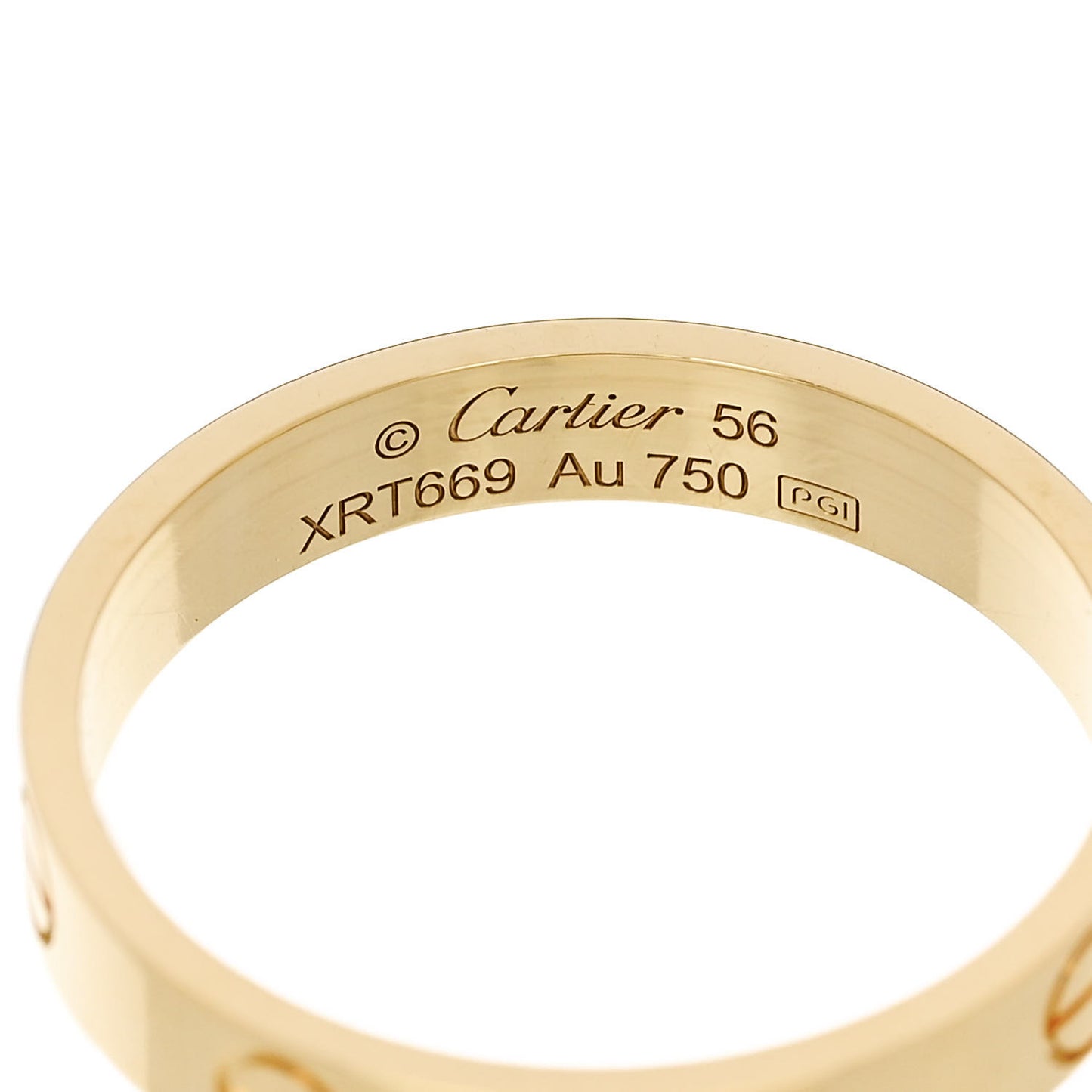 18K Yellow Gold 3.5mm LOVE Wedding Band Ring 56 7.75