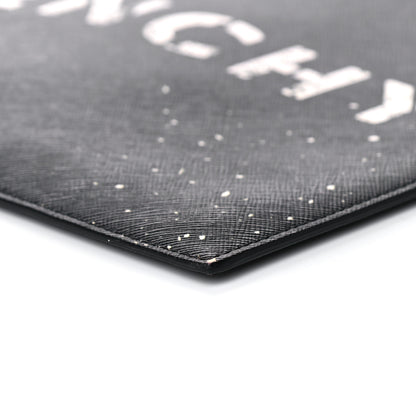 Givenchy Textured Coated Canvas Iconic Paint Splatter Prints Flat Medium Clutch Bag Black 9 of 9