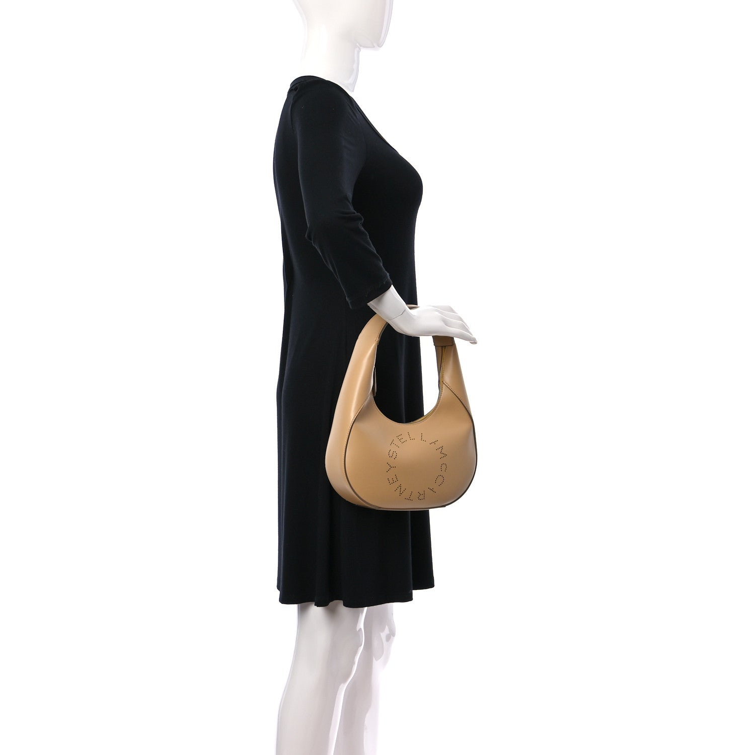 Stella McCartney Eco Alter Nappa Perforated Logo Small Hobo Natural 2 of 10