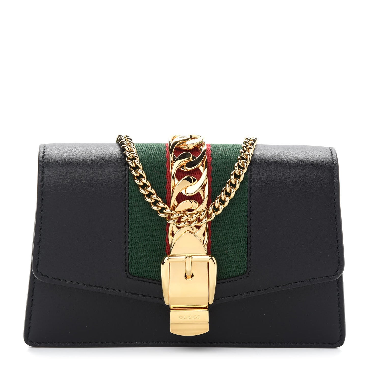 Calfskin Super Mini Sylvie Chain Shoulder Bag Black