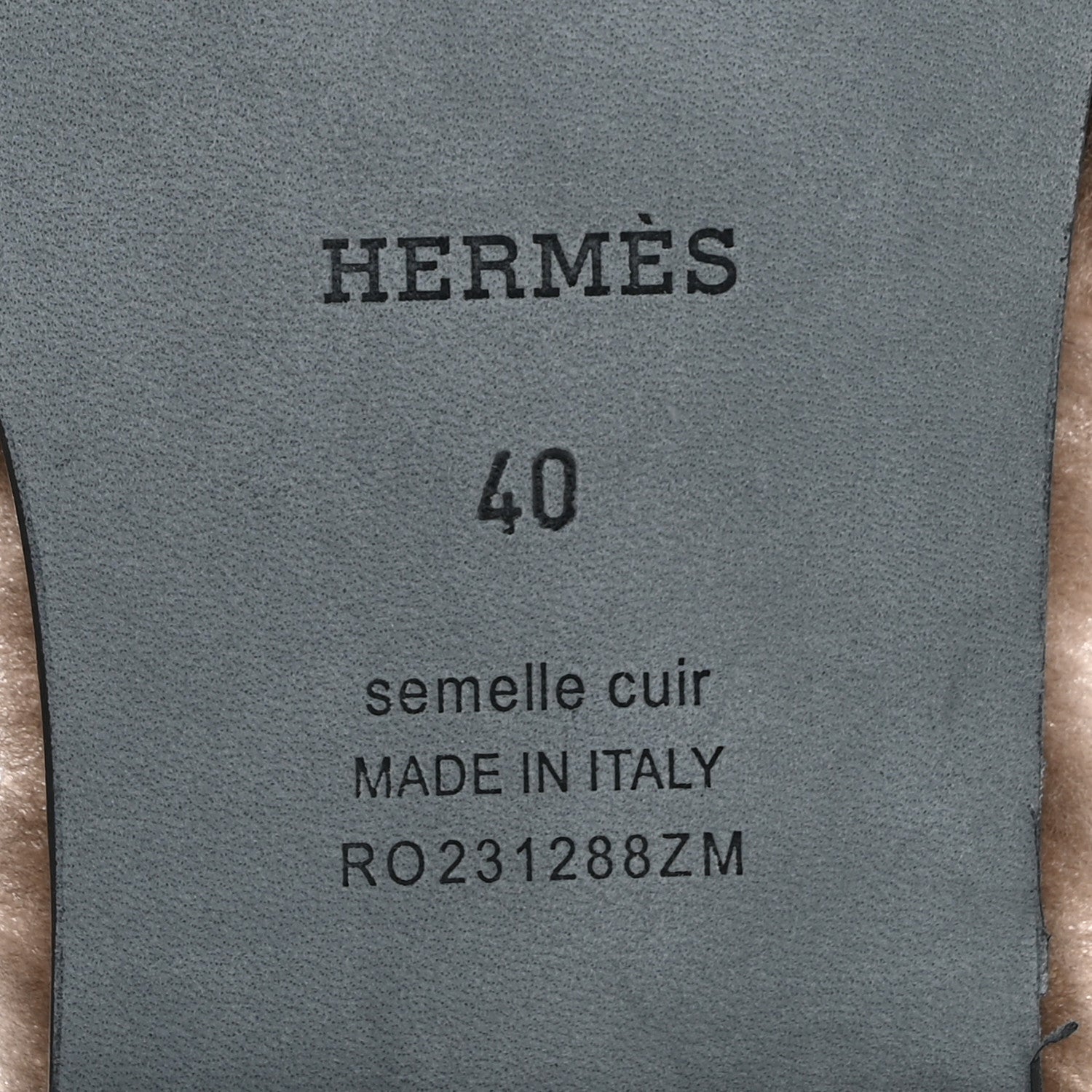 Hermes Woolskin Oran Sandals 40 Etoupe 7 of 9