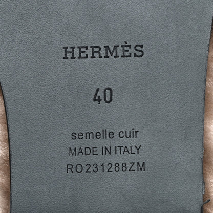 Hermes Woolskin Oran Sandals 40 Etoupe 7 of 9