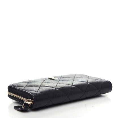 Chanel Caviar Quilted Medium Zip Around Wallet Black 4 of 11