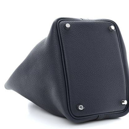 Hermes Taurillon Clemence Matte Alligator Picotin Lock Touch 22 Bleu Nuit 9 of 11