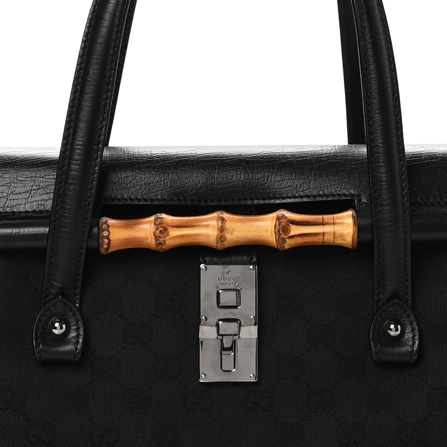 Gucci Monogram Bamboo Bullet Bag Black 8 of 11