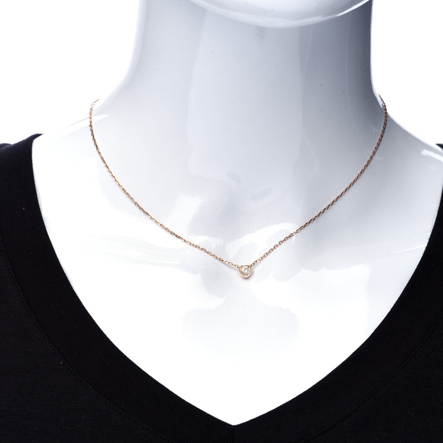 Cartier 18K Pink Gold Diamond D'Amour Heart Pendant Necklace 2 of 6