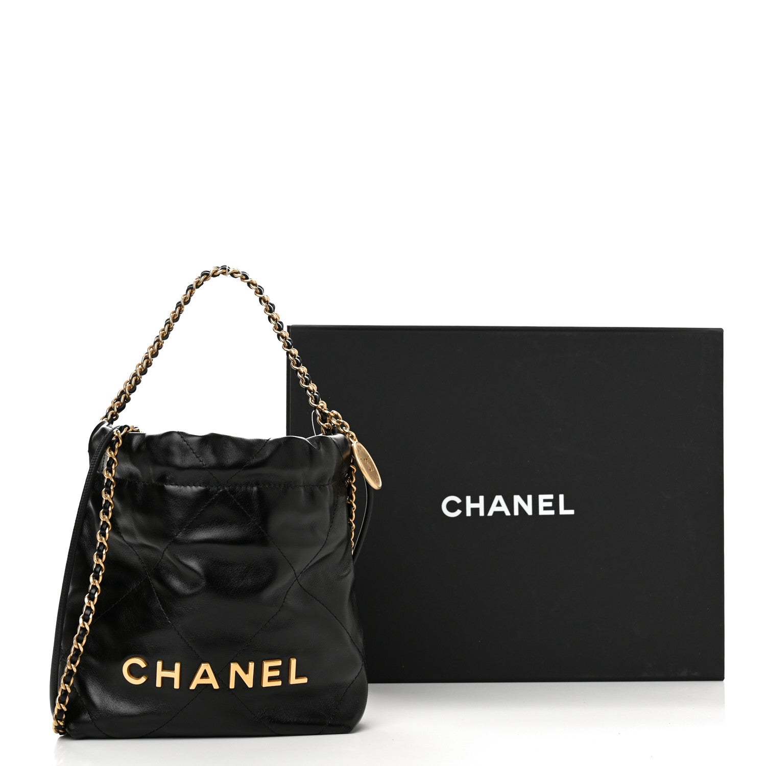 Chanel Shiny Calfskin Quilted Mini Chanel 22 Black 11 of 11