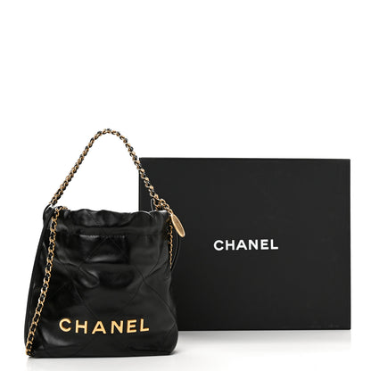 Chanel Shiny Calfskin Quilted Mini Chanel 22 Black 11 of 11