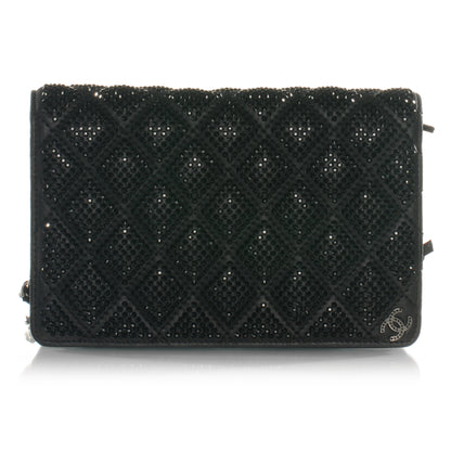 Chanel Crystal Quilted Wallet On Chain WOC Black 1 of 9