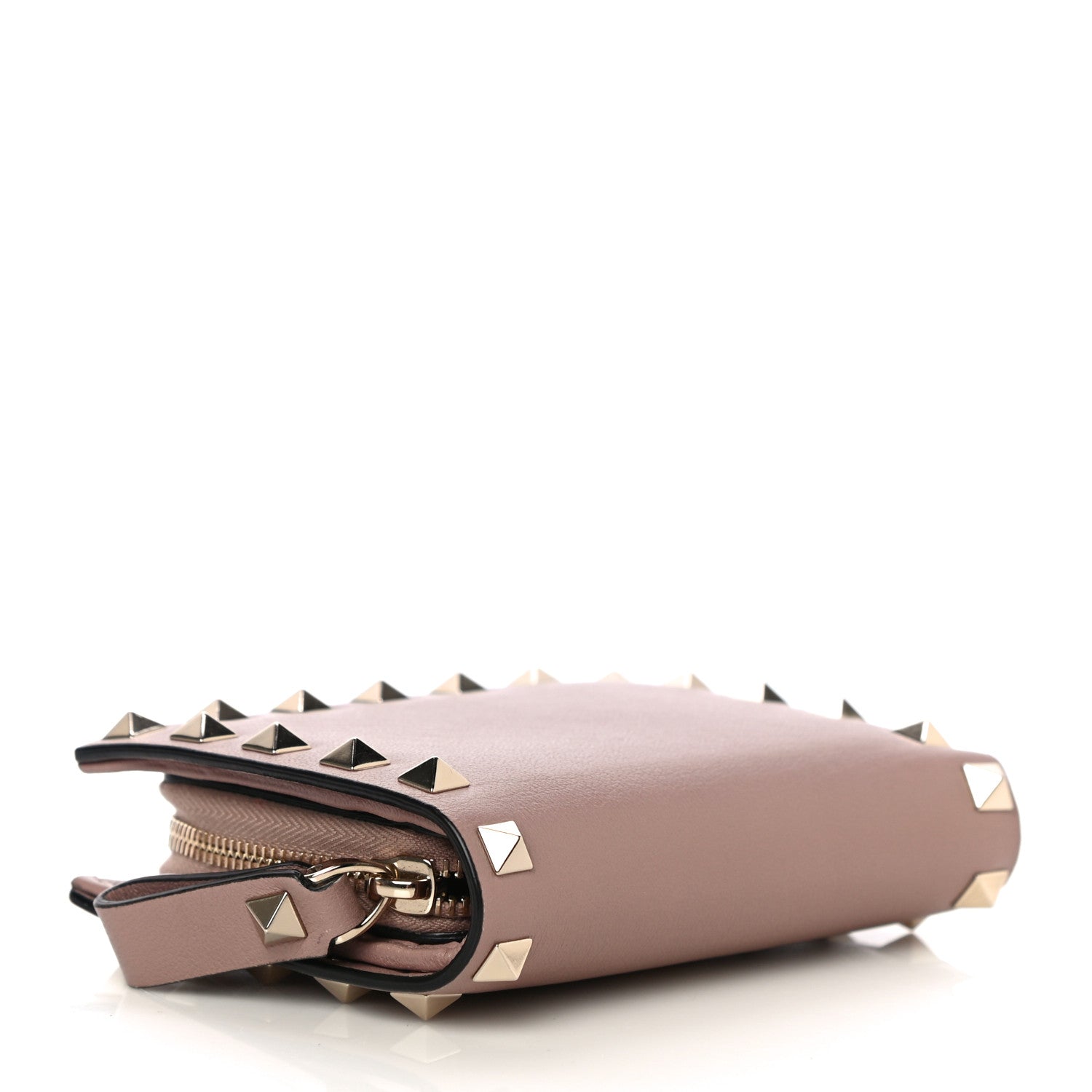 Valentino Garavani Calfskin Rockstud Compact Bi-Fold Wallet Poudre 3 of 12