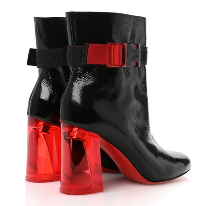Christian Louboutin Patent Vogue Plexi Telesiege 85 Ankle Boots 38.5 Black Loubi Transparent 6 of 10