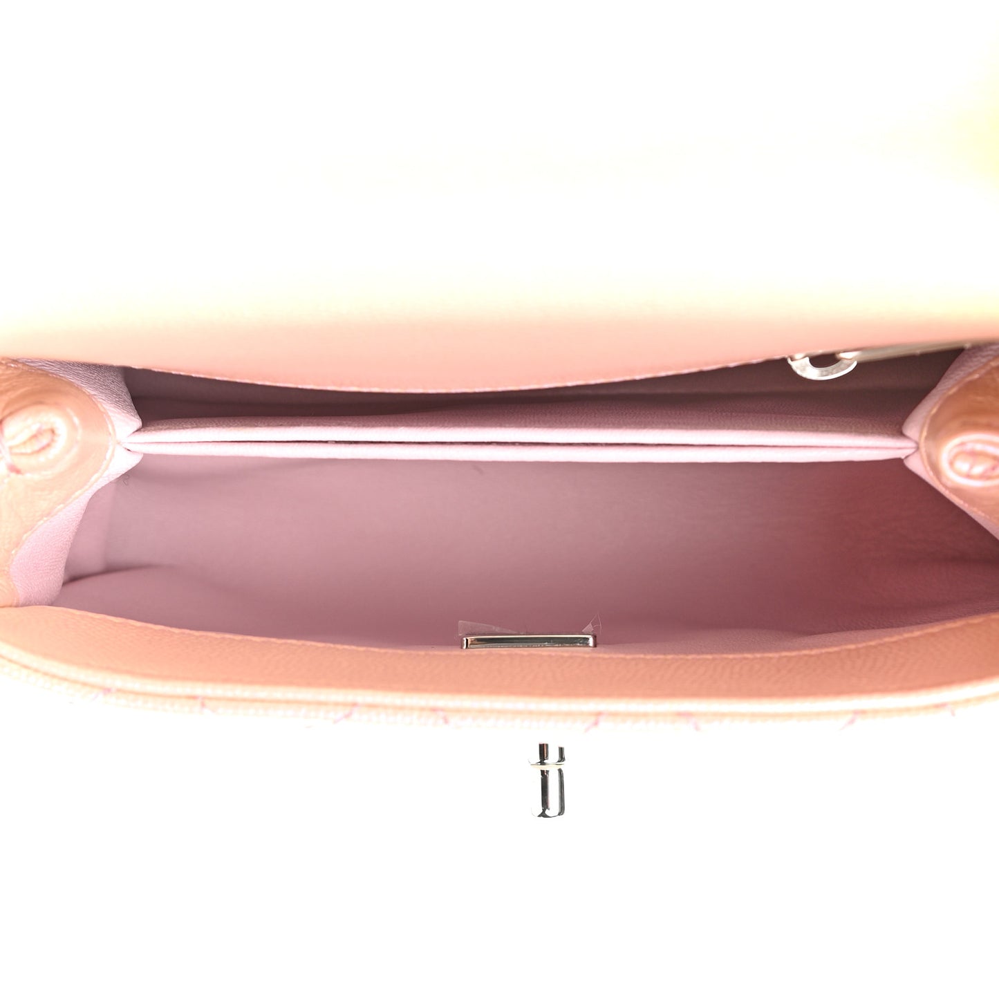 Iridescent Caviar Quilted Extra Mini Coco Handle Flap Light Pink