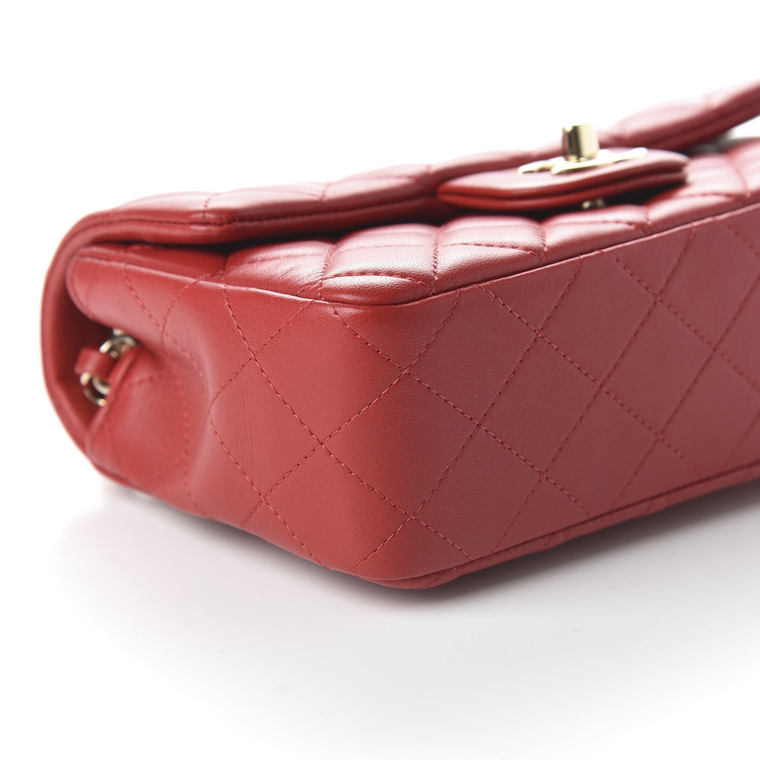 Chanel Lambskin Quilted Mini Rectangular Flap Red 6 of 11
