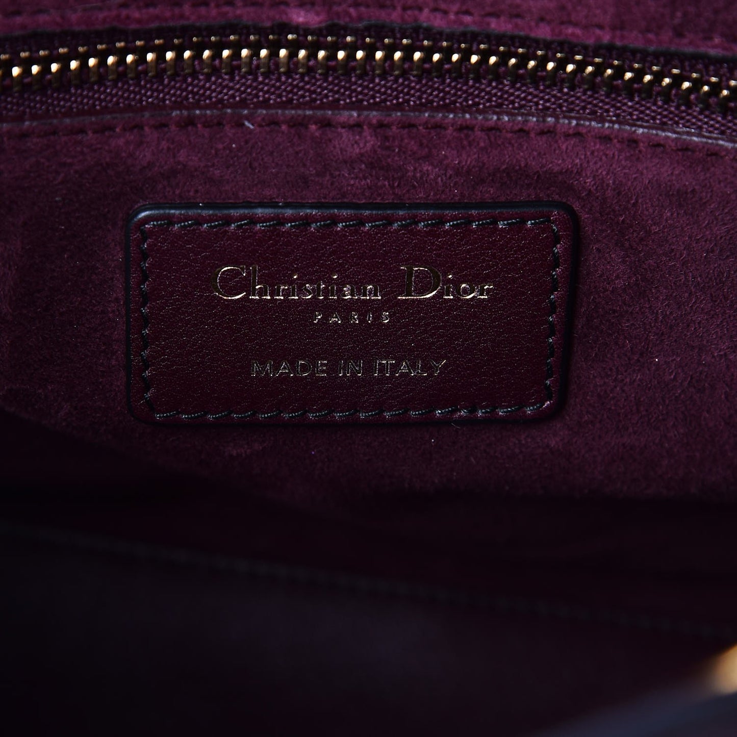 Calfskin Cannage Studded Medium Supple Lady Dior Deep Amaranth