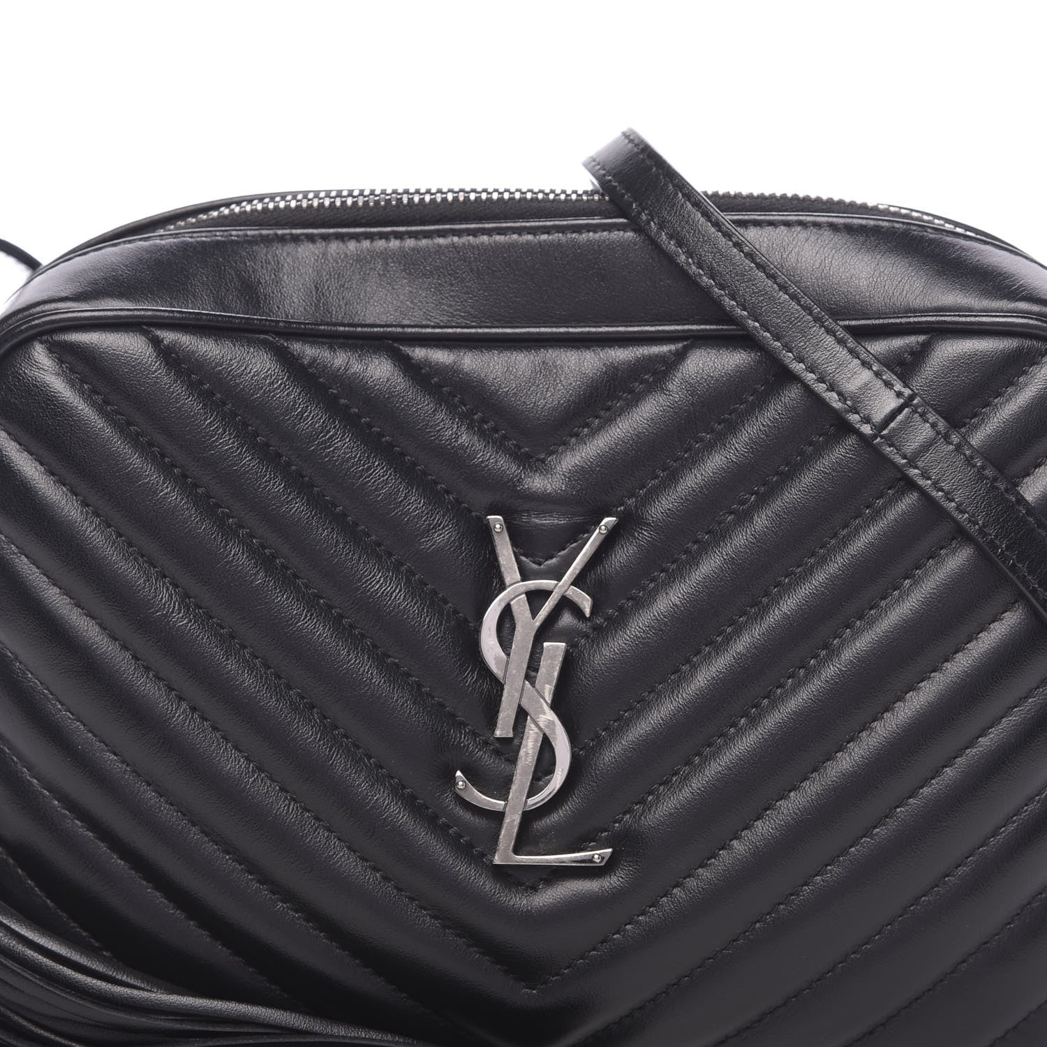 Saint Laurent Calfskin Matelasse Monogram Lou Camera Bag Black 9 of 9