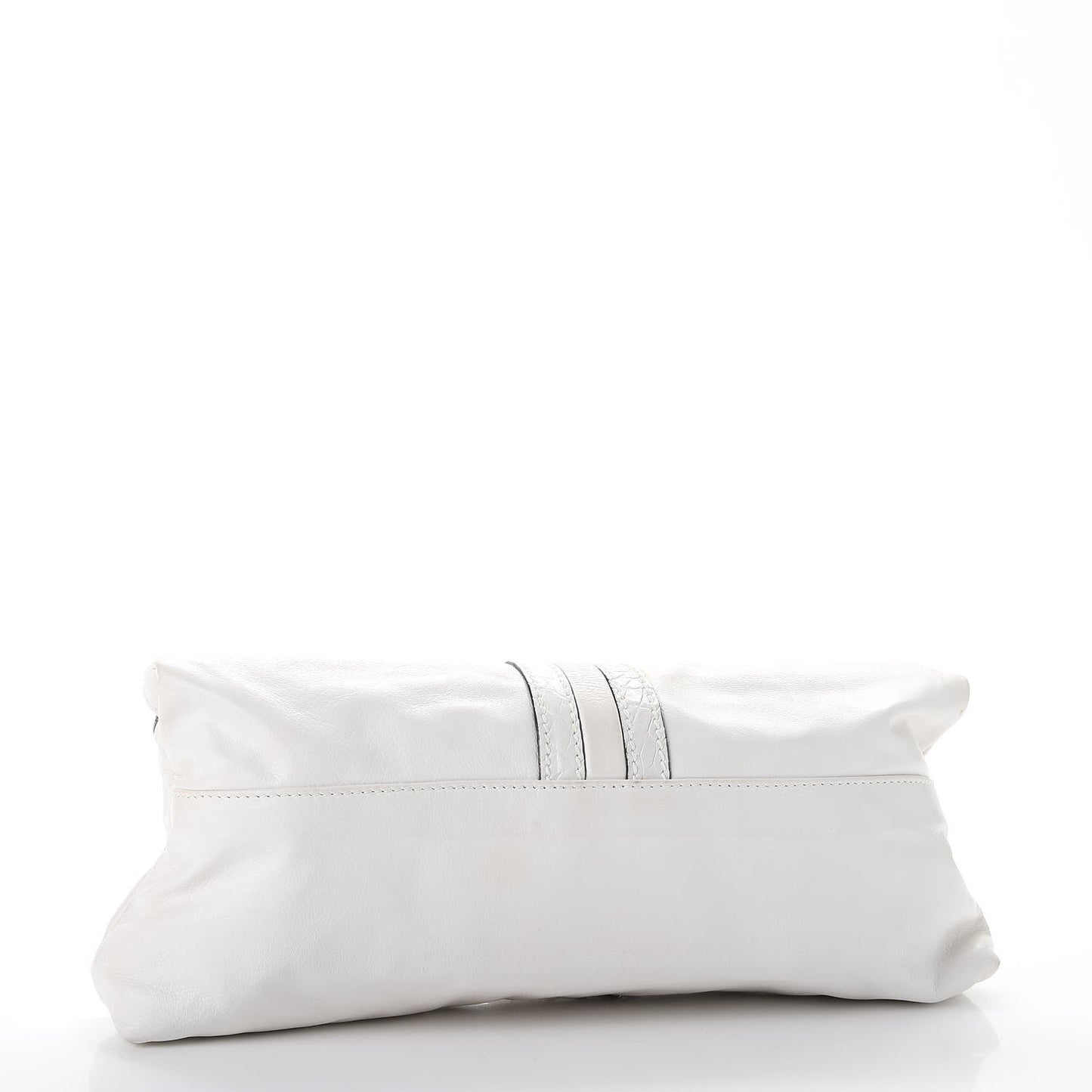 Calfskin Bamboo Croisette Clutch White