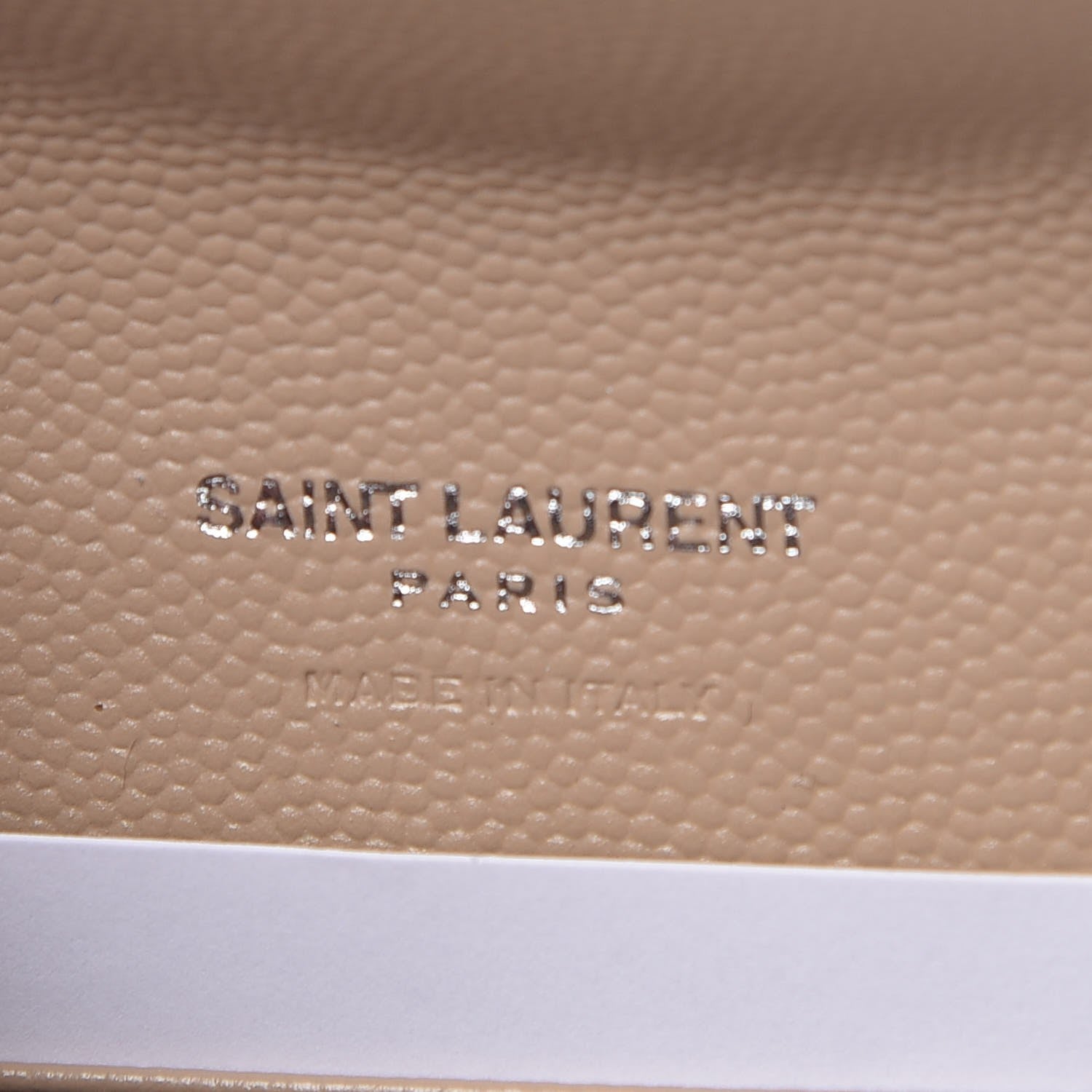 Saint Laurent Grain De Poudre Matelasse Chevron Small Monogram Envelope Wallet Dark Beige 6 of 8