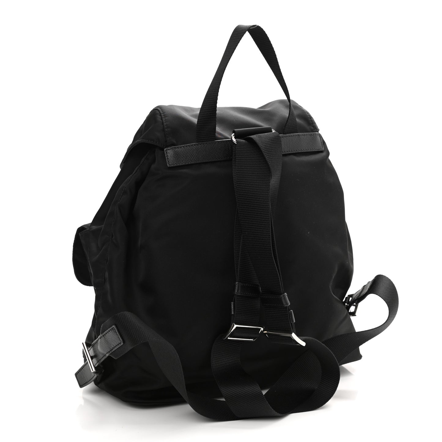 Tessuto Nylon Saffiano Medium Backpack Black