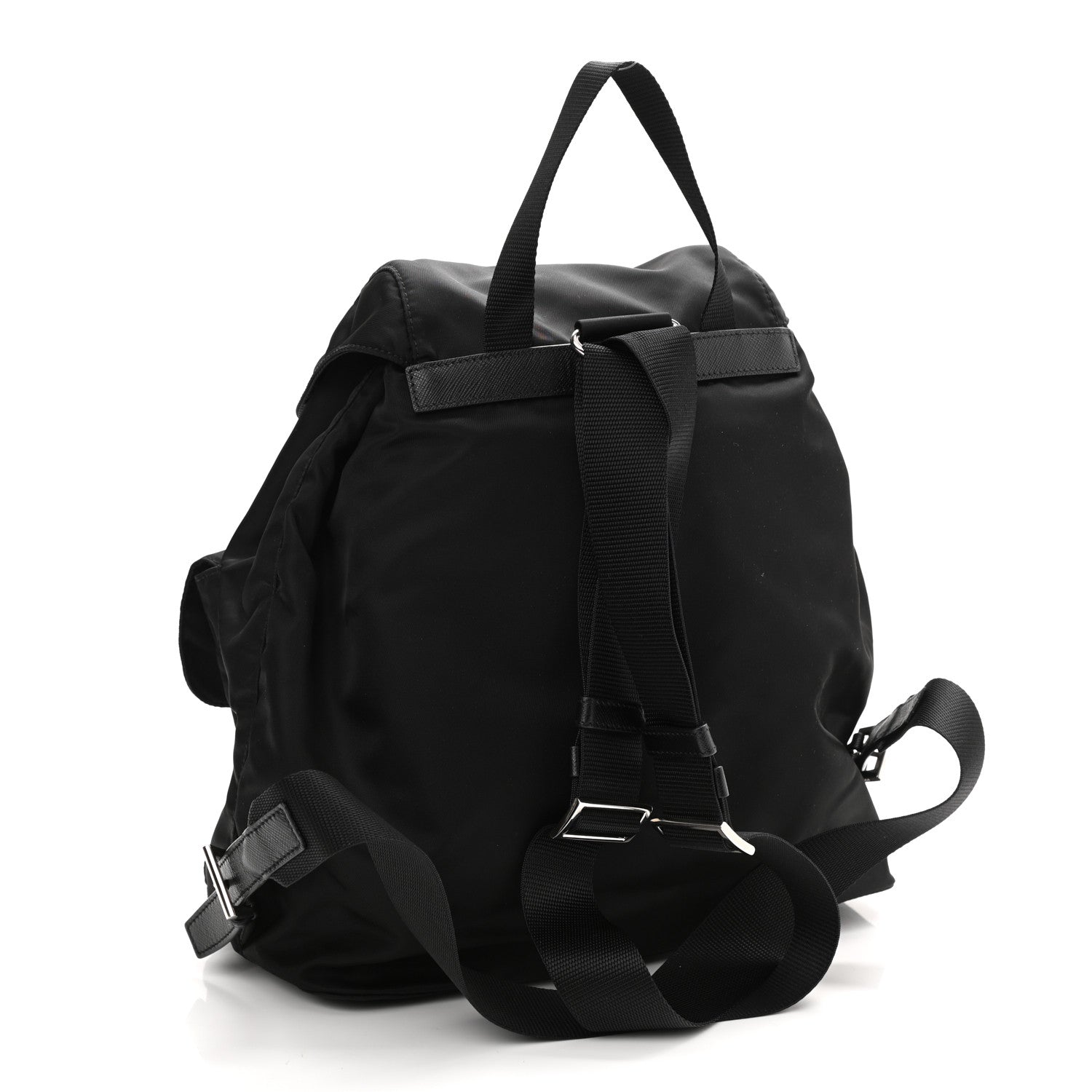 Prada Tessuto Nylon Saffiano Medium Backpack Black 3 of 10