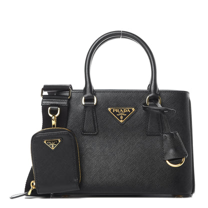 Prada Saffiano Lux Micro Galleria Shoulder Bag Black 1 of 10