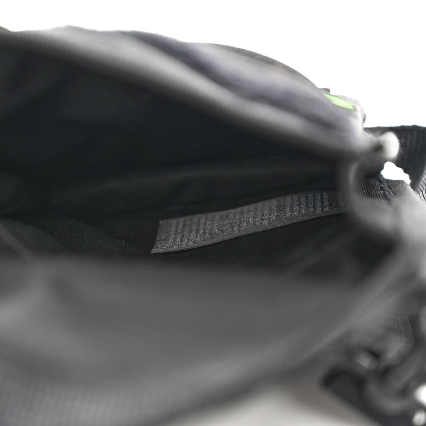 Nylon Logo Multi Patch Small Explorer Pouch with Strap Black