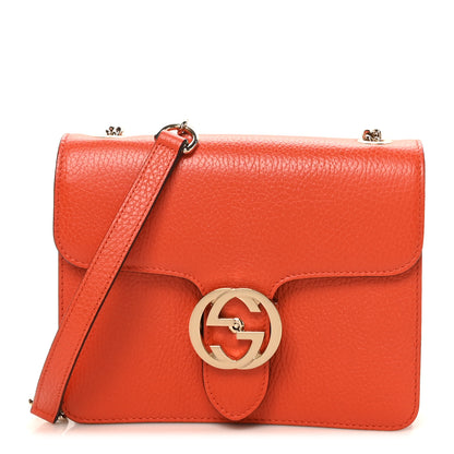 Gucci Dollar Calfskin Small Interlocking G Shoulder Bag Sun Orange 1 of 10