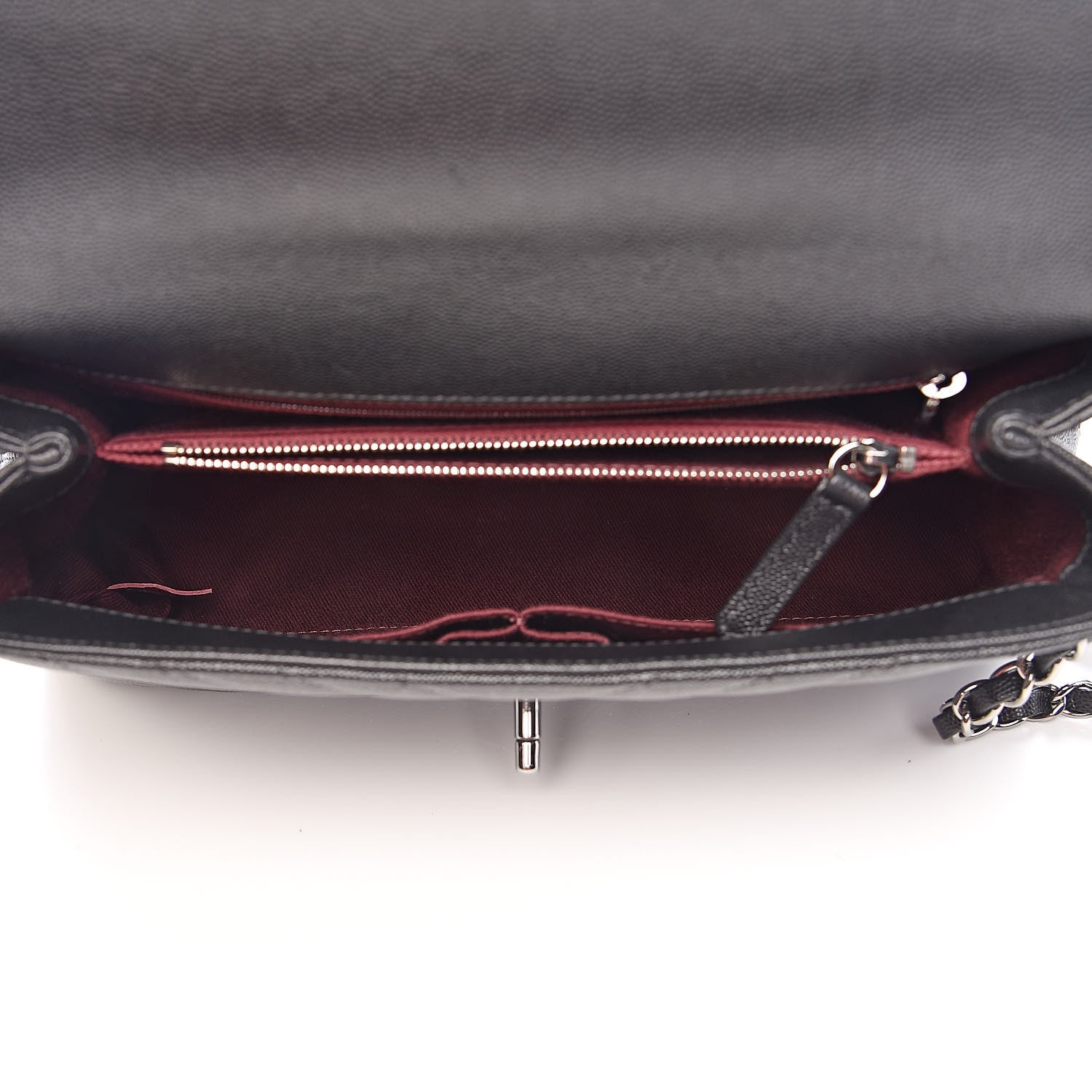 Chanel Caviar Chevron Quilted Small Coco Handle Flap Black 5 of 10